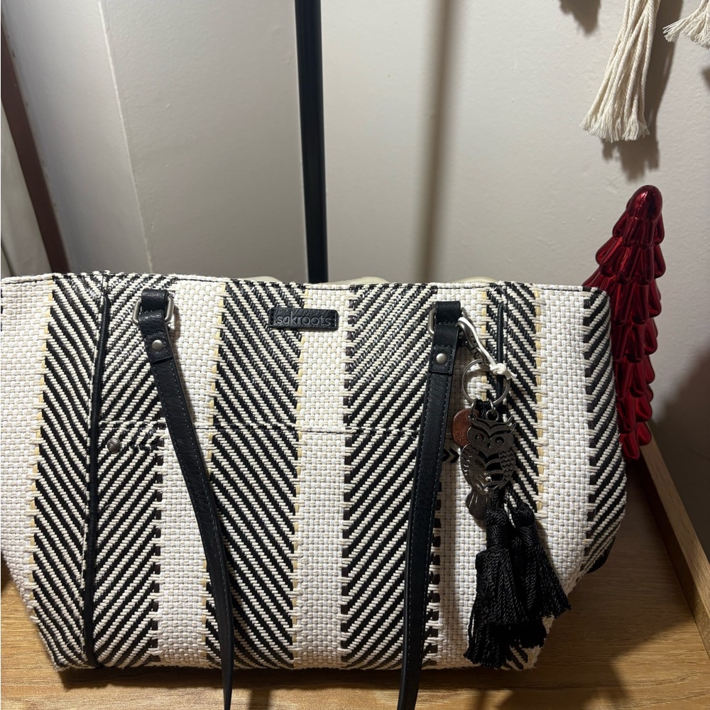Sakroots Black and Cream Tote Bag